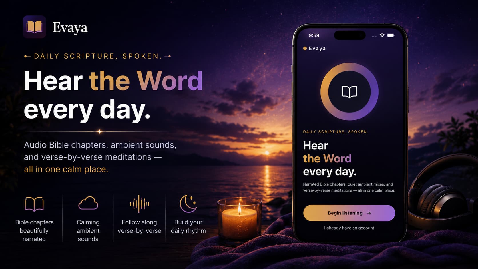 Evaya — daily scripture, audio, and reflection